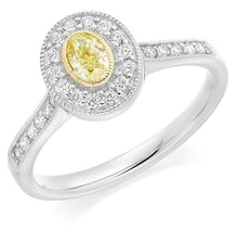 Load image into Gallery viewer, 18K Gold Yellow Diamond Engagement Ring 0.80 Carat
