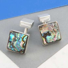 Load image into Gallery viewer, Handmade Sterling Silver Abalone Cufflinks - Pobjoy Diamonds