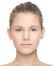 Load image into Gallery viewer, 9K Rose Gold &amp; Amethyst Ladies Stud Earrings