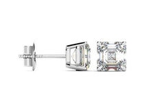 Load image into Gallery viewer, 18K Gold Asscher Cut Diamond Stud Earrings