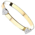 9K Yellow Gold Expandable Baby Bangle With Hearts - Pobjoy Diamonds