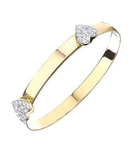 Load image into Gallery viewer, 9K Yellow Gold Expandable Baby Bangle With Hearts - Pobjoy Diamonds