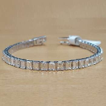  White Gold Radiant Cut Diamond Tennis Bracelet