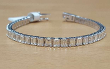 Load image into Gallery viewer, White Gold Emerald Cut Diamond Tennis Bracelet 6.00 Carats
