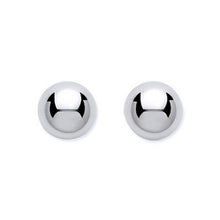 Load image into Gallery viewer, Ladies 9K White Gold Ball Earrings Medium