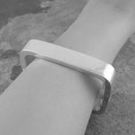 Handmade Silver Rectangle Bangle - Pobjoy Diamonds