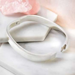 Handmade Sterling Silver Curved Chunky Hinged Bangle - Pobjoy Diamonds