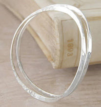 Load image into Gallery viewer, Handmade Sterling Silver Hammered Ladies Bangle - Pobjoy Diamonds