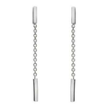 9K White Gold Chain & Bar Drop Earrings - Pobjoy Diamonds