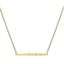 Load image into Gallery viewer, 9K Gold Hammered Bar Ladies Pendant Necklace - Pobjoy Diamonds