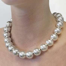 Load image into Gallery viewer, Ladies Handmade Sterling Silver Chunky Sphere Necklace - Pobjoy Diamonds