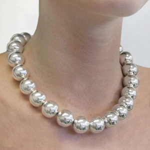 Ladies Handmade Sterling Silver Chunky Sphere Necklace - Pobjoy Diamonds