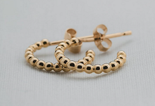 Load image into Gallery viewer, 9 Carat Yellow Gold Beaded Hoop Ladies Earrings