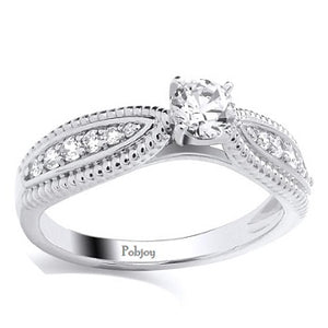 Vintage Style & Diamond Shoulders Engagement Ring