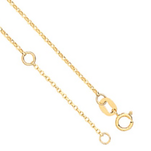 18K Yellow Gold Diamond Cut Ladies Belcher Chain