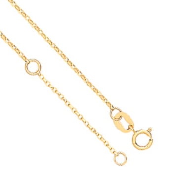 18K Yellow Gold Diamond Cut Ladies Belcher Chain