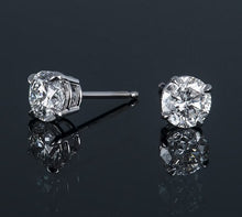 Load image into Gallery viewer, Bespoke 18K Gold Round Brilliant Cut Diamond Stud Earrings 0.60 To 1.00 CTW- E/VS1 - Pobjoy Diamonds