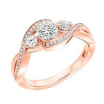18K Gold 1.00 Carat Diamond Trilogy & Shoulder Ring - G/Si1 - Pobjoy Diamonds