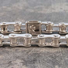 Load image into Gallery viewer, Chunky Sterling Silver Handmade Bike Chain Necklace - Pobjoy Diamonds