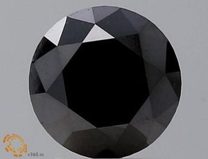 18K Gold Round Cut Fancy Black Diamond Solitaire Ring 1.97 Carat - Pobjoy Diamonds