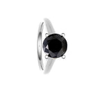 18K Gold Round Cut Fancy Black Diamond Solitaire Ring 1.97 Carat - Pobjoy Diamonds