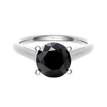 Load image into Gallery viewer, 18K Gold Round Cut Fancy Black Diamond Solitaire Ring 1.97 Carat - Pobjoy Diamonds