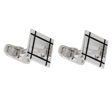 Load image into Gallery viewer, Sterling Silver &amp; Black Square Cufflinks - Pobjoy Diamonds