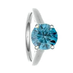 Vivid Greenish Blue Lab Grown Diamond Ring