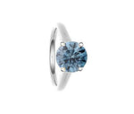 18K Gold Pear Cut Fancy Vivid Blue Lab Grown Diamond Ring 0.70 Carat Si1 - Pobjoy Diamonds