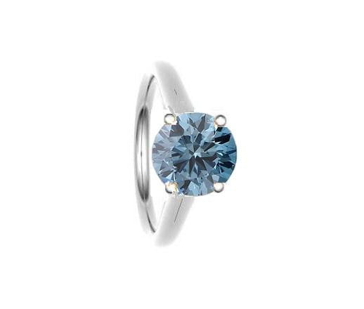 18K Gold Pear Cut Fancy Vivid Blue Lab Grown Diamond Ring 0.70 Carat Si1 - Pobjoy Diamonds