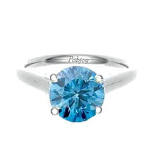 Load image into Gallery viewer, Vivid Greenish Blue Lab Grown Diamond Ring