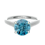 Vivid Greenish Blue Lab Grown Diamond Ring