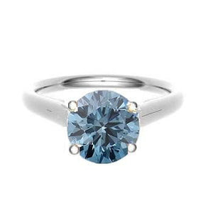 18K Gold Pear Cut Fancy Vivid Blue Lab Grown Diamond Ring 0.70 Carat Si1 - Pobjoy Diamonds