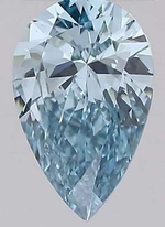 18K Gold Pear Cut Fancy Vivid Blue Lab Grown Diamond Ring 0.70 Carat Si1 - Pobjoy Diamonds