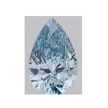 18K Gold Pear Cut Fancy Vivid Blue Lab Grown Diamond Ring 0.70 Carat Si1 - Pobjoy Diamonds
