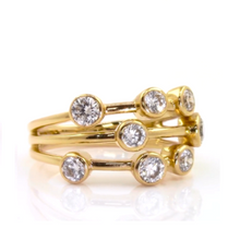 Load image into Gallery viewer, 18K Gold Diamond Bubble Ring - G/Si