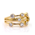 18K Gold Diamond Bubble Ring - G/Si