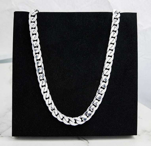 Sterling Silver Handmade Mens Heavy Curb Neck Chain - Pobjoy Diamonds