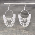 Handmade Layered Silver Chain Drop Earrings - Pobjoy Diamonds