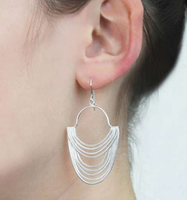 Load image into Gallery viewer, Handmade Layered Silver Chain Drop Earrings - Pobjoy Diamonds
