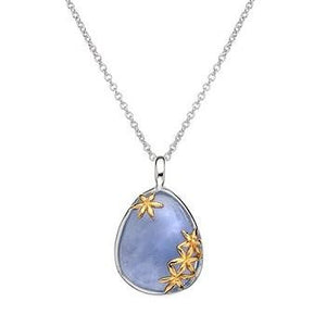 Sterling Silver Chalcedony Drop Pendant & Necklace - Pobjoy Diamonds