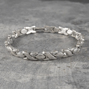 Sterling silver hugs and 2025 kisses necklace