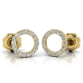 9K Yellow Gold Circle Diamond Stud Earrings - Pobjoy Diamonds