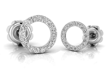 Load image into Gallery viewer, 9K White Gold Circle Diamond Stud Earrings - Pobjoy Diamonds