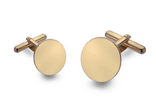 Load image into Gallery viewer, 9K Yellow Gold Circular Bar Cufflinks - Pobjoy Diamonds