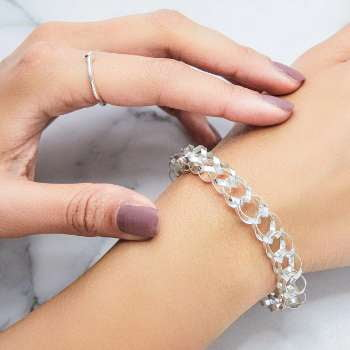 Handmade Sterling Silver Circle Bracelet - Pobjoy Diamonds