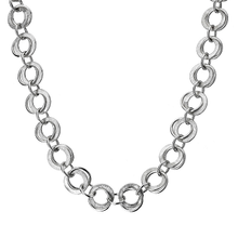 Load image into Gallery viewer, Sterling silver large hoop echo neck chain -Pobjoy Diamonds