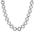 Sterling silver large hoop echo neck chain -Pobjoy Diamonds