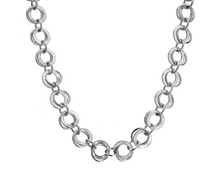 Load image into Gallery viewer, Silver large hoop echo neck chain -Pobjoy Diamonds