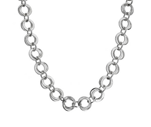 Silver large hoop echo neck chain -Pobjoy Diamonds